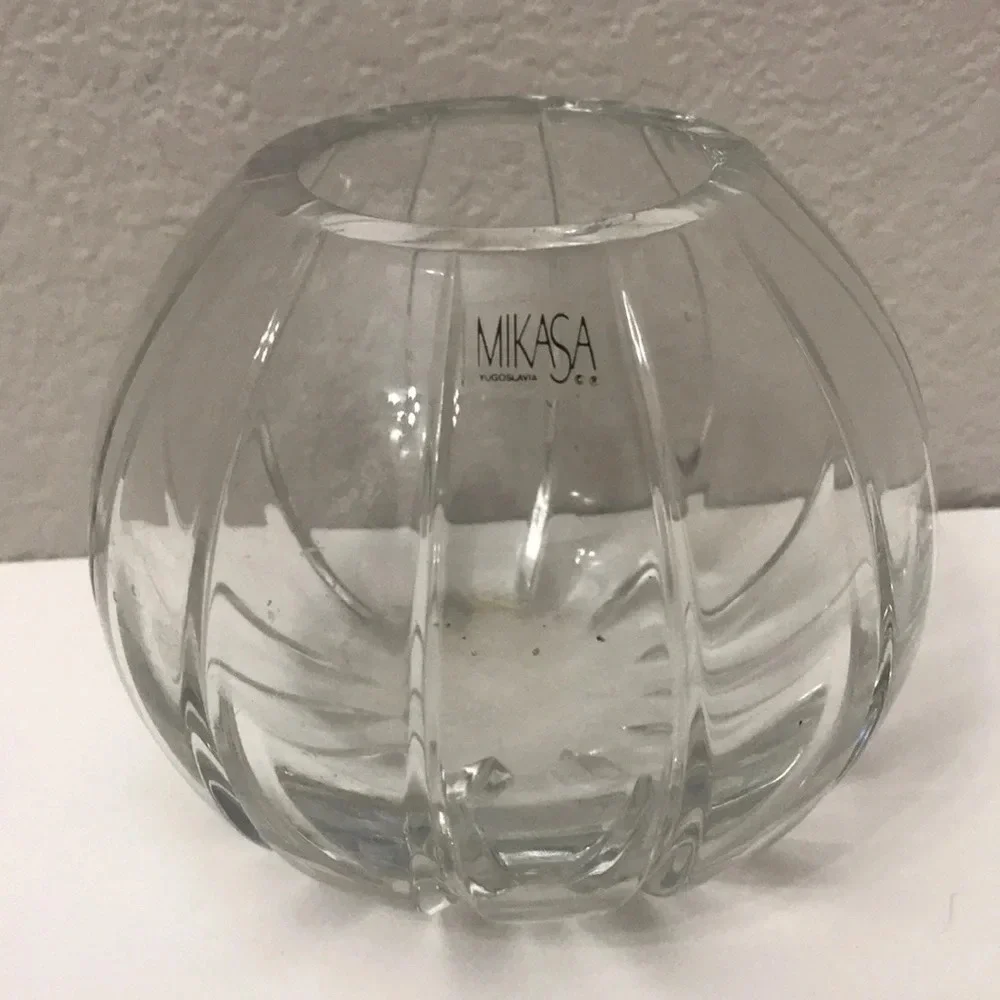 Mikasa Yugoslavia Crystal Floral Vase Bowl